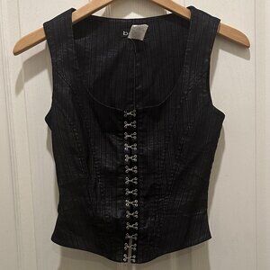 bebe corset top pinstripe